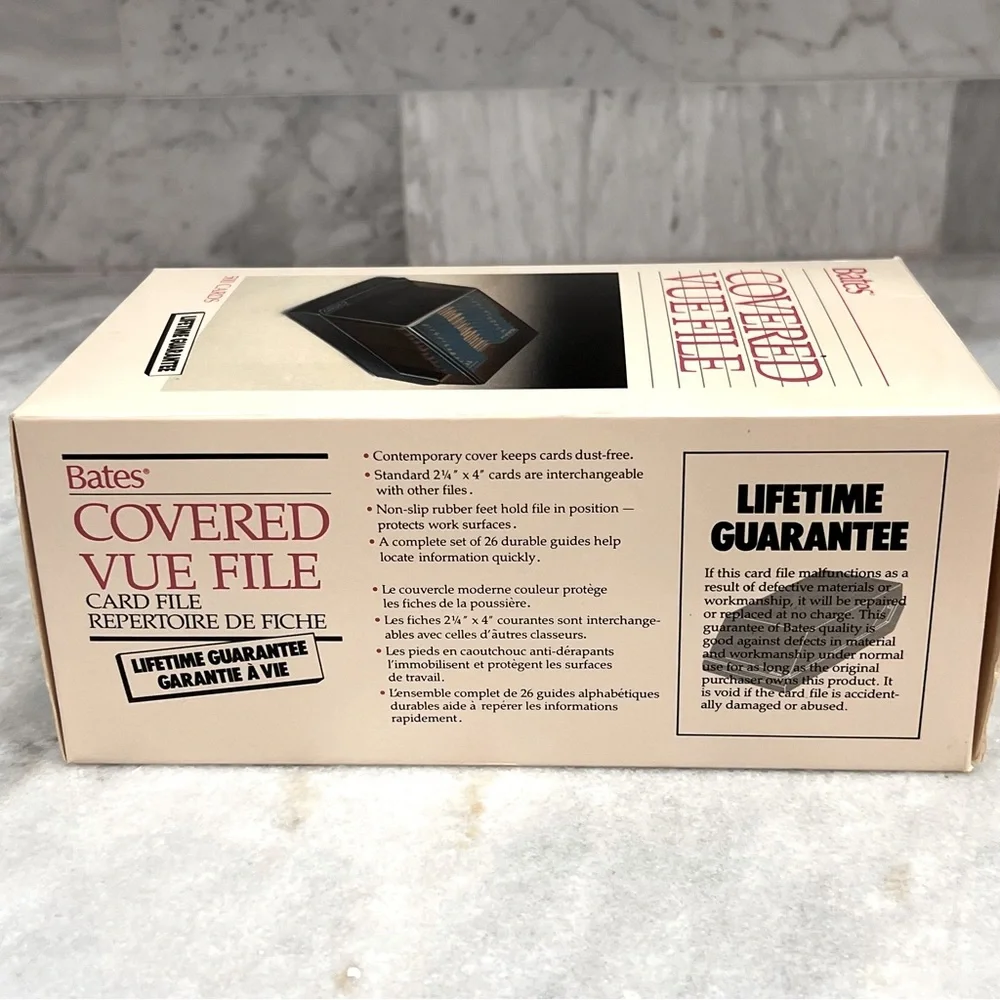 VINTAGE Bates Covered Vue File IN ORIGINAL BOX
